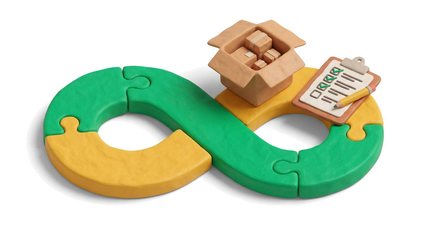 Illustration: Themen und Lösungen für Lager und Versand