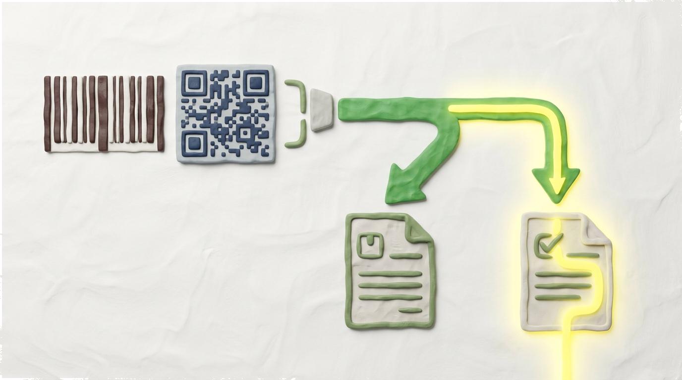 Illustration: Scanlogik für Barcodes, QR und Formate