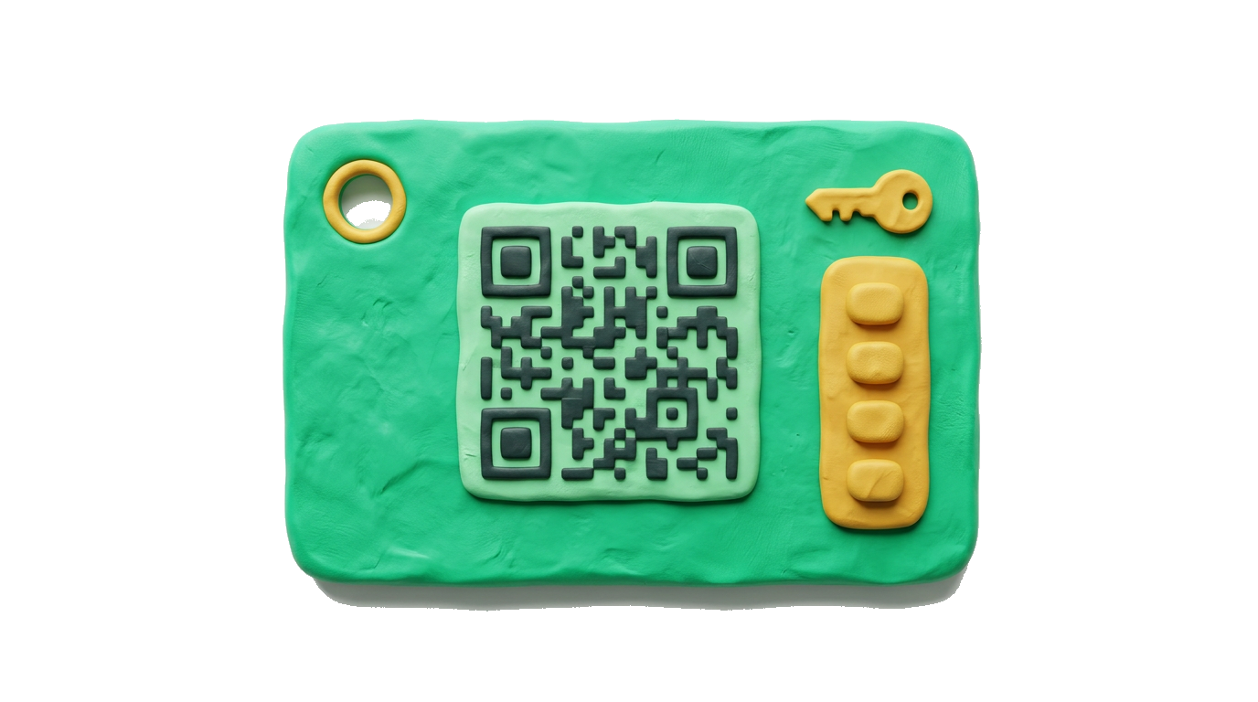 Schlüsselkarte mit QR-Code