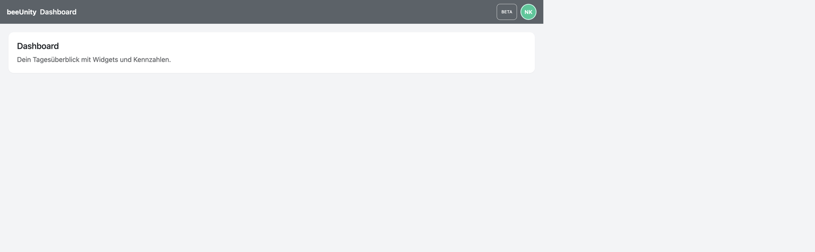 Desktop: Beta-Badge in der Kopfzeile