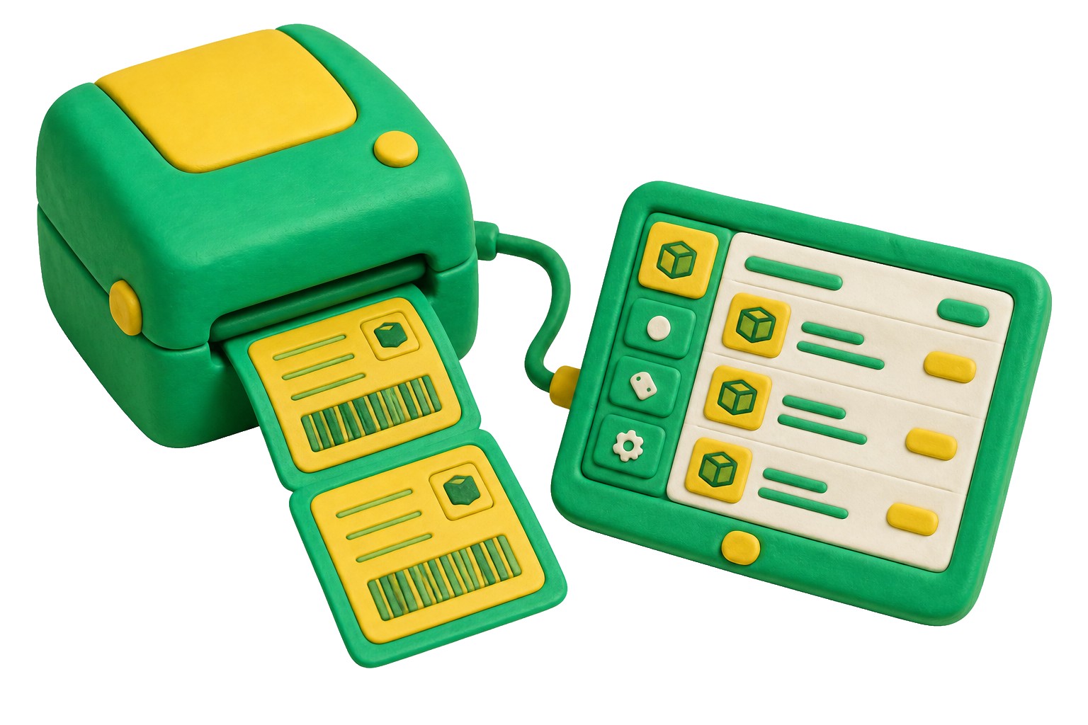 Lokaler Print-Client am Packplatz mit Etikettendrucker