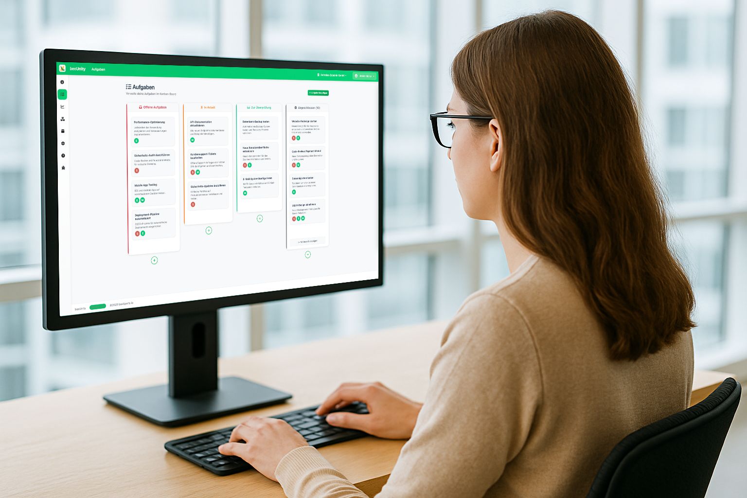 beeUnity Aufgaben-Modul Kanban-Board